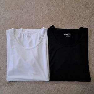 Set Of 2 - 32 Degrees Women's Short Sleeve Tees Black and White Size Large